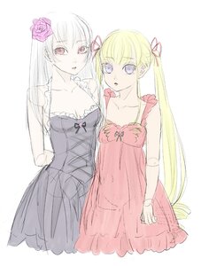 Rating: Safe Score: 0 Tags: 2girls auto_tagged bare_shoulders blonde_hair blue_eyes dress flower hair_flower hair_ornament hair_ribbon image long_hair multiple_girls pair ribbon shinku sketch striped suigintou twintails User: admin