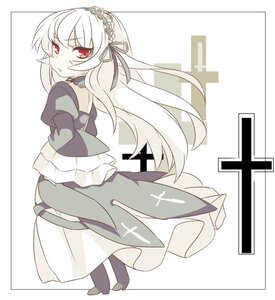 Rating: Safe Score: 0 Tags: 1girl bangs dress eyebrows_visible_through_hair frills hairband image juliet_sleeves long_hair long_sleeves looking_at_viewer puffy_sleeves red_eyes ribbon solo striped striped_background suigintou vertical_stripes white_hair wide_sleeves User: admin