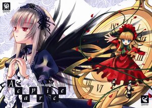 Rating: Safe Score: 0 Tags: 2girls black_wings blonde_hair blue_eyes dress flower frills hairband image long_hair long_sleeves multiple_girls pair petals red_dress red_eyes ribbon rose rose_petals shinku silver_hair suigintou twintails very_long_hair wings User: admin