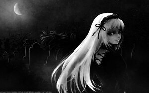 Rating: Safe Score: 0 Tags: 1girl crescent_moon dress full_moon greyscale hairband image long_hair long_sleeves looking_at_viewer monochrome moon night night_sky sky solo star_(sky) starry_sky suigintou very_long_hair User: admin
