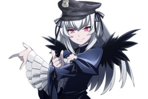 Rating: Safe Score: 0 Tags: 1girl dress frilled_sleeves hat image index_finger_raised long_hair long_sleeves looking_at_viewer pink_eyes pointing ribbon silver_hair smile solo striped striped_background suigintou vertical_stripes wings User: admin