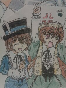 Rating: Safe Score: 0 Tags: 2girls 3girls auto_tagged brown_hair closed_eyes dress frills green_eyes hat heterochromia image long_hair long_sleeves multiple_girls open_mouth pair ribbon short_hair siblings sisters smile souseiseki suiseiseki top_hat traditional_media twins User: admin