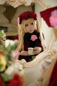 Rating: Safe Score: 0 Tags: 1girl blonde_hair blurry blurry_background blurry_foreground cup curtains depth_of_field dress flower lips lolita_fashion long_hair looking_at_viewer photo pink_flower pink_rose rose saucer shinku sitting solo table tea teacup teapot User: admin