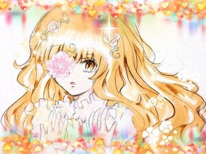 Rating: Safe Score: 0 Tags: 1girl blonde_hair dress flower frills hair_ornament image kirakishou long_hair looking_at_viewer solo wavy_hair yellow_eyes User: admin