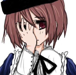 Rating: Safe Score: 0 Tags: 1girl artist_request brown_hair dress facepalm frills hat heterochromia image long_sleeves lowres photoshop_(medium) red_eyes rozen_maiden short_hair simple_background solo souseiseki upper_body white_background User: admin