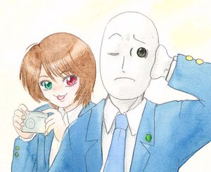 Rating: Safe Score: 0 Tags: 1boy brown_hair formal green_eyes heterochromia image jacket long_sleeves looking_at_viewer necktie red_eyes shirt siblings simple_background smile solo souseiseki suit tongue tongue_out upper_body white_background User: admin