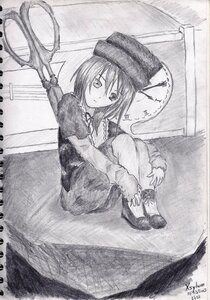 Rating: Safe Score: 0 Tags: 1girl blush dated eyebrows_visible_through_hair graphite_(medium) greyscale hat image long_sleeves looking_at_viewer lunasa_prismriver mary_janes monochrome shoes short_hair signature sitting solo souseiseki traditional_media User: admin