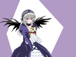 Rating: Safe Score: 0 Tags: 1girl black_wings dress flower frilled_sleeves frills hairband holding image juliet_sleeves long_hair long_sleeves looking_at_viewer puffy_sleeves silver_hair smile solo suigintou two-tone_background white_background wings User: admin