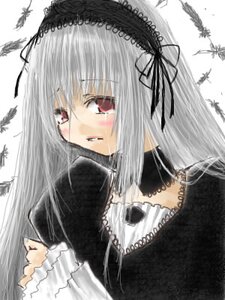 Rating: Safe Score: 0 Tags: 1girl bird black_dress black_feathers black_wings blush detached_collar dress feathers frills image lace long_hair long_sleeves looking_at_viewer red_eyes silver_hair solo suigintou upper_body wings User: admin
