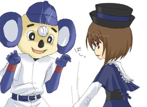 Rating: Safe Score: 0 Tags: 1boy 1girl belt blue_headwear brown_hair buckle gloves hat image long_sleeves red_gloves short_hair siblings smile solo souseiseki top_hat User: admin