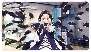 Rating: Safe Score: 0 Tags: 1girl bird black_feathers black_wings crow dove dress feathers flower frills hairband image long_hair long_sleeves looking_at_viewer red_eyes rose silver_hair solo suigintou wings User: admin