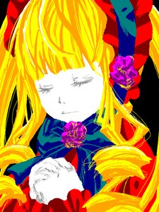 Rating: Safe Score: 0 Tags: 1girl blonde_hair bow flower image long_hair portrait shinku solo User: admin