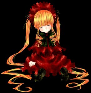 Rating: Safe Score: 0 Tags: 1girl blonde_hair bonnet bow closed_eyes dress drill_hair flower full_body image long_hair long_sleeves red_dress rose shinku solo twintails very_long_hair User: admin