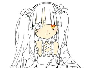 Rating: Safe Score: 0 Tags: 1girl bangs closed_mouth detached_collar dress flower frills hair_flower hair_ornament image kirakishou long_hair looking_at_viewer simple_background smile solo upper_body white_background white_flower yellow_eyes User: admin