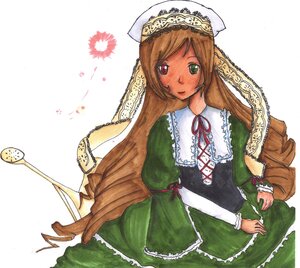 Rating: Safe Score: 0 Tags: 1girl auto_tagged brown_hair dress drill_hair frills green_dress green_eyes hat heterochromia image lace long_hair long_sleeves looking_at_viewer red_eyes ribbon simple_background solo suiseiseki twin_drills very_long_hair watering_can white_background User: admin