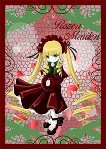 Rating: Safe Score: 0 Tags: 1girl black_border blonde_hair blue_eyes border bow chain-link_fence dress drill_hair fence flower image letterboxed long_hair long_sleeves looking_at_viewer petals red_dress shinku solo twintails User: admin