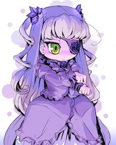 Rating: Safe Score: 0 Tags: 1girl barasuishou dress frills green_eyes image long_hair long_sleeves purple_theme solo standing very_long_hair User: admin