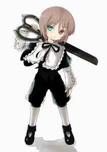 Rating: Safe Score: 0 Tags: 1boy brown_hair capelet frills full_body green_eyes heterochromia image long_sleeves looking_at_viewer red_eyes shorts smile solo souseiseki standing striped white_legwear User: admin