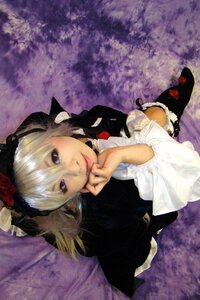 Rating: Safe Score: 0 Tags: 1girl black_dress blonde_hair blue_eyes dress flower gothic_lolita lips lolita_fashion long_sleeves looking_at_viewer lying rose solo suigintou User: admin