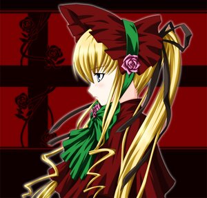 Rating: Safe Score: 0 Tags: 1girl blonde_hair blue_eyes bonnet bow flower image long_hair profile red_capelet red_flower red_rose ribbon rose shinku solo twintails upper_body User: admin