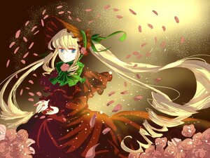 Rating: Safe Score: 0 Tags: 1girl blonde_hair blue_eyes bonnet bow bowtie capelet dress flower green_bow green_neckwear image long_hair looking_at_viewer petals pink_flower pink_rose red_dress red_flower red_rose rose rose_petals shinku solo twintails very_long_hair User: admin