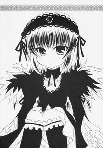 Rating: Safe Score: 0 Tags: 1girl auto_tagged bangs blush closed_mouth detached_collar dress eyebrows_visible_through_hair frills greyscale hairband image kneehighs long_sleeves looking_at_viewer monochrome ribbon sitting solo suigintou underwear User: admin