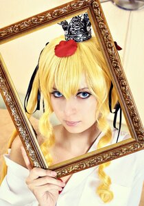 Rating: Safe Score: 0 Tags: 1girl blonde_hair blue_eyes hair_ribbon lips looking_at_viewer photo realistic ribbon shinku solo User: admin