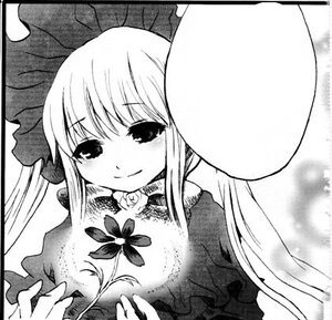 Rating: Safe Score: 0 Tags: 1girl blush dress flower greyscale image long_hair long_sleeves looking_at_viewer monochrome shinku sidelocks smile solo suigintou upper_body User: admin