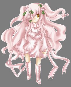 Rating: Safe Score: 0 Tags: 1girl boots dress flower frills full_body image kirakishou knee_boots long_hair long_sleeves personification pink_hair solo standing very_long_hair vines yellow_eyes User: admin