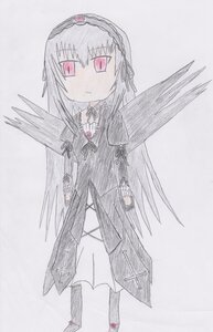 Rating: Safe Score: 0 Tags: 1girl akemi_homura auto_tagged black_hair black_wings chibi choker dress feathered_wings hairband image long_hair long_sleeves looking_at_viewer simple_background solo suigintou thighhighs white_background wings User: admin