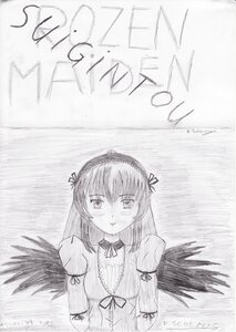 Rating: Safe Score: 0 Tags: 1girl black_wings blush detached_collar dress feathered_wings frills graphite_(medium) greyscale hairband image long_hair long_sleeves looking_at_viewer monochrome ribbon solo suigintou traditional_media upper_body wings User: admin