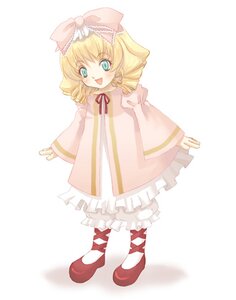 Rating: Safe Score: 0 Tags: 1girl :d auto_tagged blonde_hair bloomers blush bow dress drill_hair frills full_body hair_bow hina_ichigo hinaichigo image long_sleeves looking_at_viewer open_mouth pink_bow pink_dress red_footwear shoes short_hair simple_background smile solo standing striped underwear white_bloomers User: admin