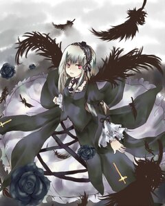 Rating: Safe Score: 0 Tags: 1girl bird black_feathers black_flower black_rose black_wings blue_rose cross dress feathers flower frills hairband image lolita_hairband long_hair long_sleeves looking_at_viewer red_eyes red_flower red_rose rose silver_hair solo suigintou wings User: admin