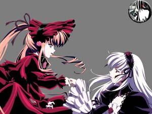 Rating: Safe Score: 0 Tags: 2girls bow dress eye_contact flower frills hairband image long_hair long_sleeves looking_at_another multiple_girls pair profile red_eyes ribbon rose shinku silver_hair suigintou wings User: admin