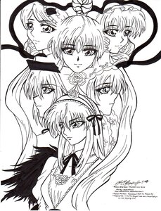 Rating: Safe Score: 0 Tags: 6+girls flower greyscale hairband hat hina_ichigo image long_hair looking_at_viewer monochrome multiple multiple_girls ribbon rose shinku short_hair siblings sisters smile souseiseki suigintou suiseiseki tagme User: admin