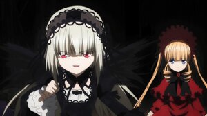 Rating: Safe Score: 0 Tags: 2girls blonde_hair blue_eyes bow dress hairband image long_hair long_sleeves looking_at_viewer multiple_girls pair red_eyes shinku silver_hair suigintou wings User: admin