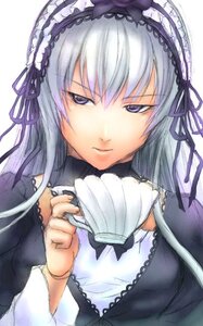 Rating: Safe Score: 0 Tags: 1girl black_ribbon closed_mouth detached_collar dress frills hairband holding image lolita_fashion lolita_hairband long_hair long_sleeves looking_at_viewer ribbon silver_hair simple_background solo suigintou upper_body white_background User: admin