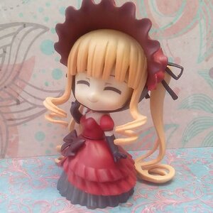 Rating: Safe Score: 0 Tags: 1girl blonde_hair bonnet bow chibi closed_eyes doll dress drill_hair flower frills long_hair red_dress rose shinku smile solo User: admin