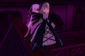 Rating: Safe Score: 0 Tags: barasuishou black_wings boots dress flower frills hairband image long_hair long_sleeves looking_at_viewer multiple_girls ribbon rose siblings sisters solo stained_glass standing suigintou wings yellow_eyes User: admin