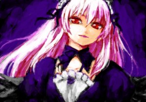 Rating: Safe Score: 0 Tags: 1girl commentary_request detached_collar dress frills hairband image iseki_(kuroshura_no_tabiji) long_hair long_sleeves looking_at_viewer pink_hair red_eyes rose rozen_maiden simple_background solo suigintou upper_body wings User: admin