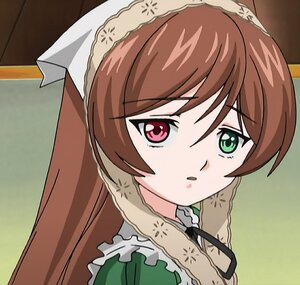 Rating: Safe Score: 0 Tags: 1girl blush brown_hair dress face frills green_eyes head_scarf heterochromia image long_hair looking_at_viewer red_eyes solo suiseiseki User: admin