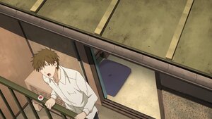 Rating: Safe Score: 0 Tags: 1boy brown_hair collared_shirt food from_above human indoors long_sleeves open_mouth pants sakurada_jun screenshot shirt solo white_shirt User: admin