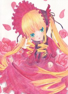 Rating: Safe Score: 0 Tags: 1girl blonde_hair bow dress drill_hair flower frills image long_hair long_sleeves looking_at_viewer marker_(medium) petals pink_flower pink_rose red_flower rose rose_petals shinku solo traditional_media twin_drills very_long_hair watercolor_(medium) User: admin