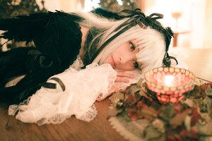 Rating: Safe Score: 0 Tags: 1girl 3d bangs blurry blurry_background closed_mouth depth_of_field dress flower frills gothic_lolita hairband lace lips lolita_fashion long_hair long_sleeves looking_at_viewer photo ribbon solo suigintou User: admin