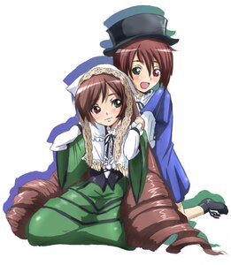 Rating: Safe Score: 0 Tags: 2girls blush brown_hair corset dress drill_hair frills green_dress green_eyes hat heterochromia image long_hair long_sleeves multiple_girls open_mouth pair red_eyes rozen_maiden shoes short_hair siblings simple_background sisters smile souseiseki suiseiseki top_hat toryuu twin_drills twins twintails very_long_hair User: admin