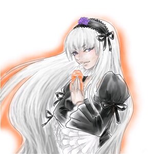 Rating: Safe Score: 0 Tags: 1girl black_ribbon dress eating flower frilled_sleeves frills hairband holding holding_food image juliet_sleeves lolita_hairband long_hair long_sleeves looking_at_viewer puffy_sleeves ribbon rose silver_hair solo suigintou upper_body very_long_hair User: admin