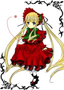 Rating: Safe Score: 0 Tags: 1girl blonde_hair blue_eyes bonnet bow bowtie dress flower full_body green_bow image long_hair long_sleeves looking_at_viewer red_dress rose shinku shoes sidelocks simple_background solo standing twintails very_long_hair white_background User: admin