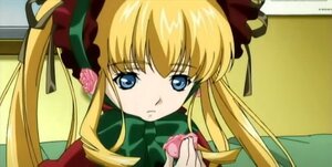 Rating: Safe Score: 0 Tags: 1girl bangs blonde_hair blue_eyes bow bowtie cup image long_hair long_sleeves looking_at_viewer shinku solo teacup twintails User: admin