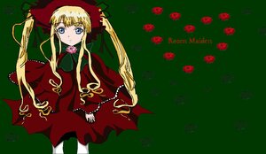Rating: Safe Score: 0 Tags: 1girl blonde_hair blue_eyes bonnet bow bowtie dress flower green_background green_bow image long_hair long_sleeves looking_at_viewer pantyhose pink_rose red_dress rose shinku sidelocks simple_background solo twintails very_long_hair User: admin