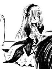 Rating: Safe Score: 0 Tags: 1girl bangs dress frills greyscale hairband image long_hair long_sleeves monochrome own_hands_together simple_background solo suigintou white_background User: admin